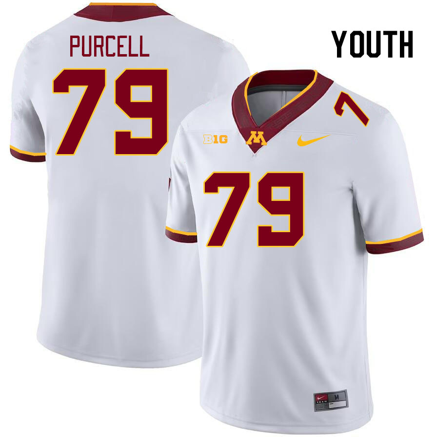 Youth #79 Logan Purcell Minnesota Golden Gophers College Football Jerseys Stitched-White - Click Image to Close